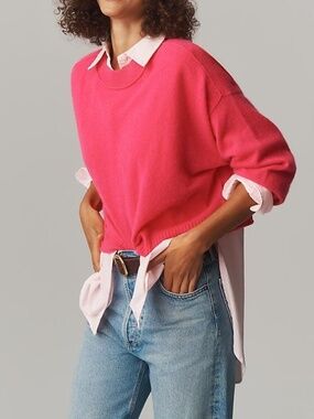 Anthropologie the Goldie Cashmere Long Sleeve Crew Neck SWEATER